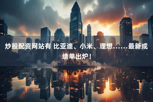 炒股配资网站有 比亚迪、小米、理想……最新成绩单出炉！